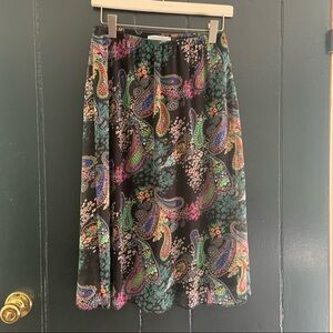 Paisley print midi skirt